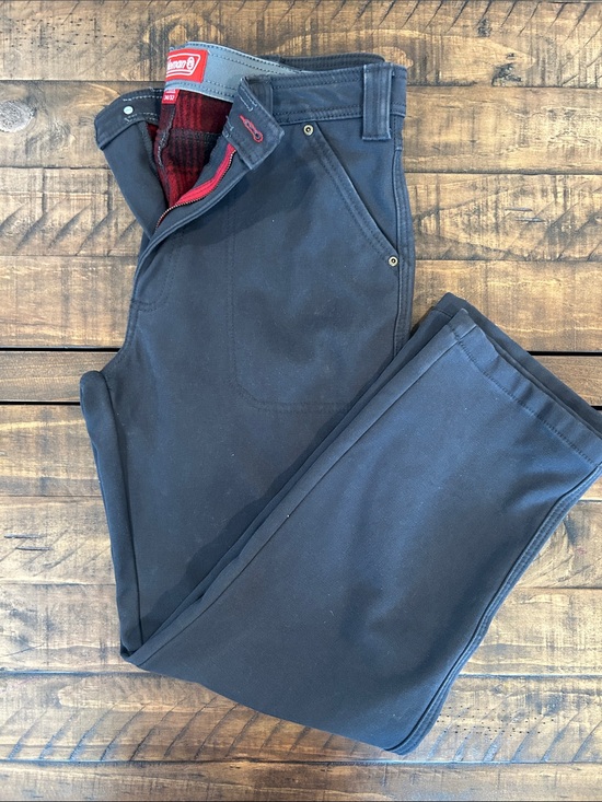 Coleman Other - Coleman 34x32 Navy Cargo Pants with Red Plaid Lining